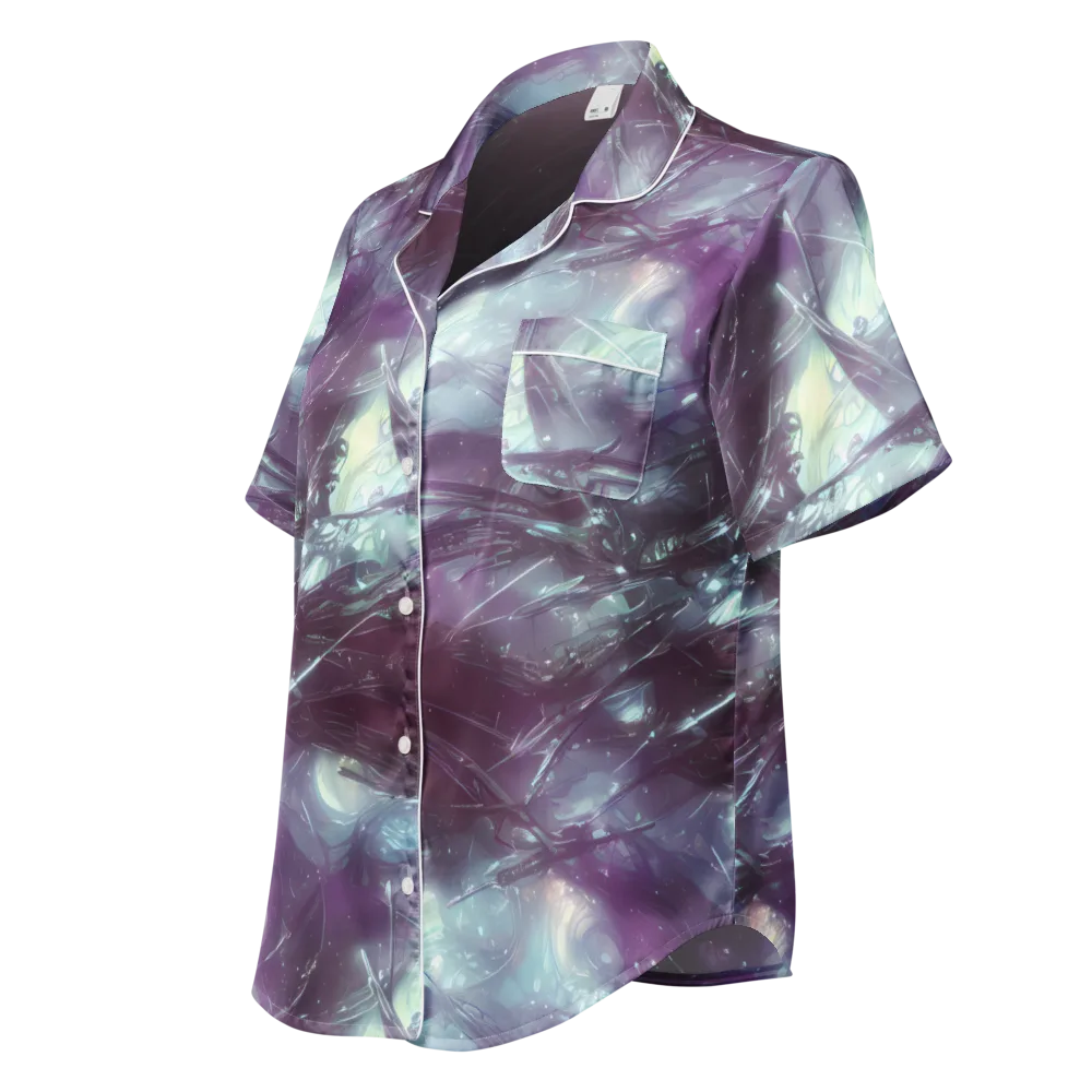 Nihei Shimmer on Women's Short Sleeve Pajama Top — Left Front