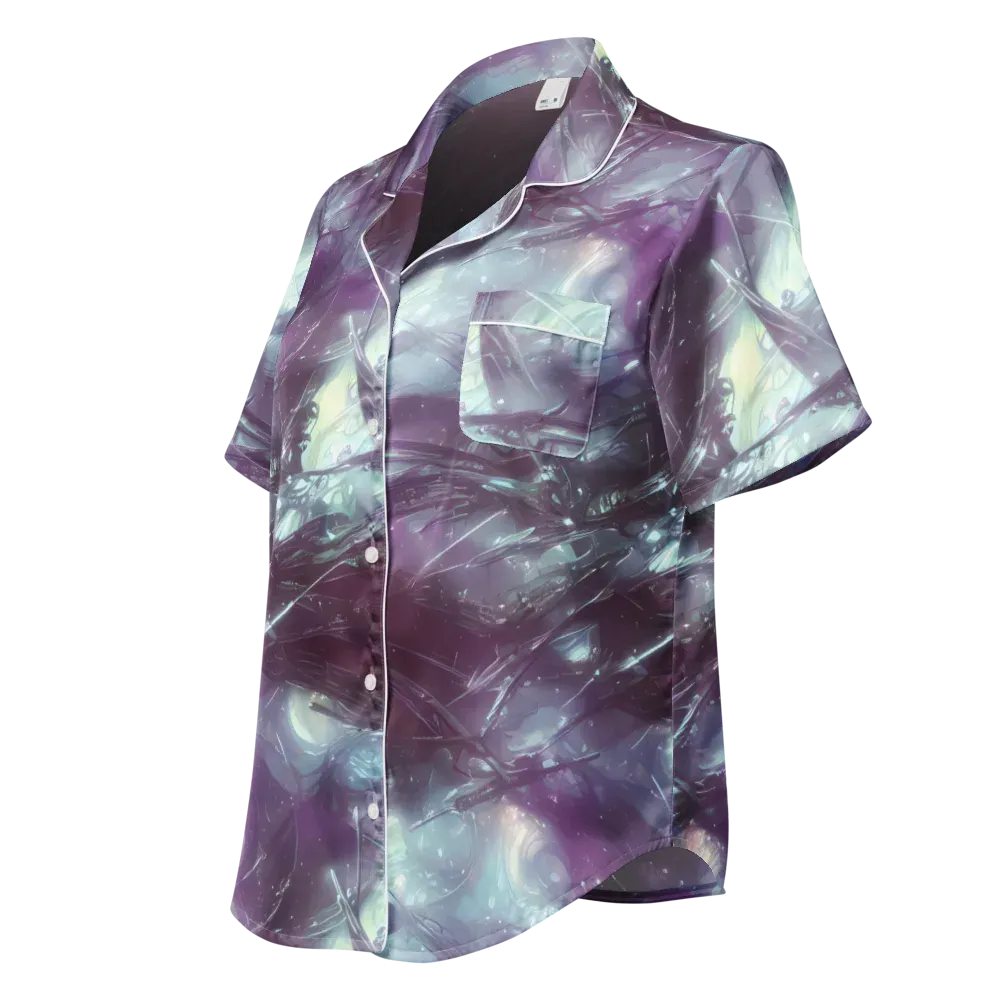 Nihei Shimmer on Women's Short Sleeve Pajama Top — Left Front