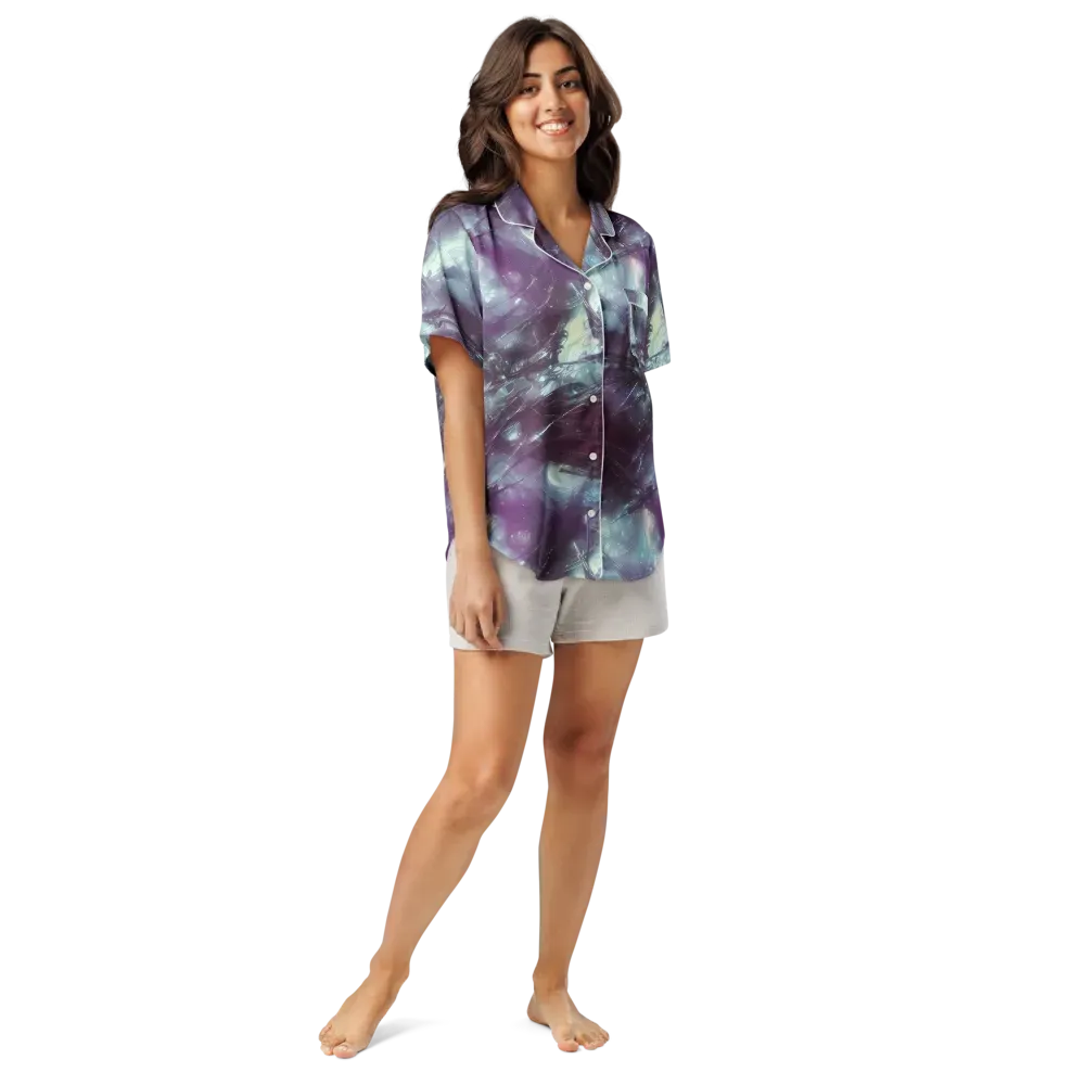 Nihei Shimmer on Women's Short Sleeve Pajama Top — Front