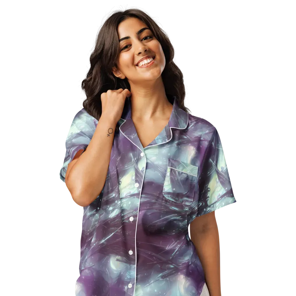 Nihei Shimmer on Women's Short Sleeve Pajama Top — Front