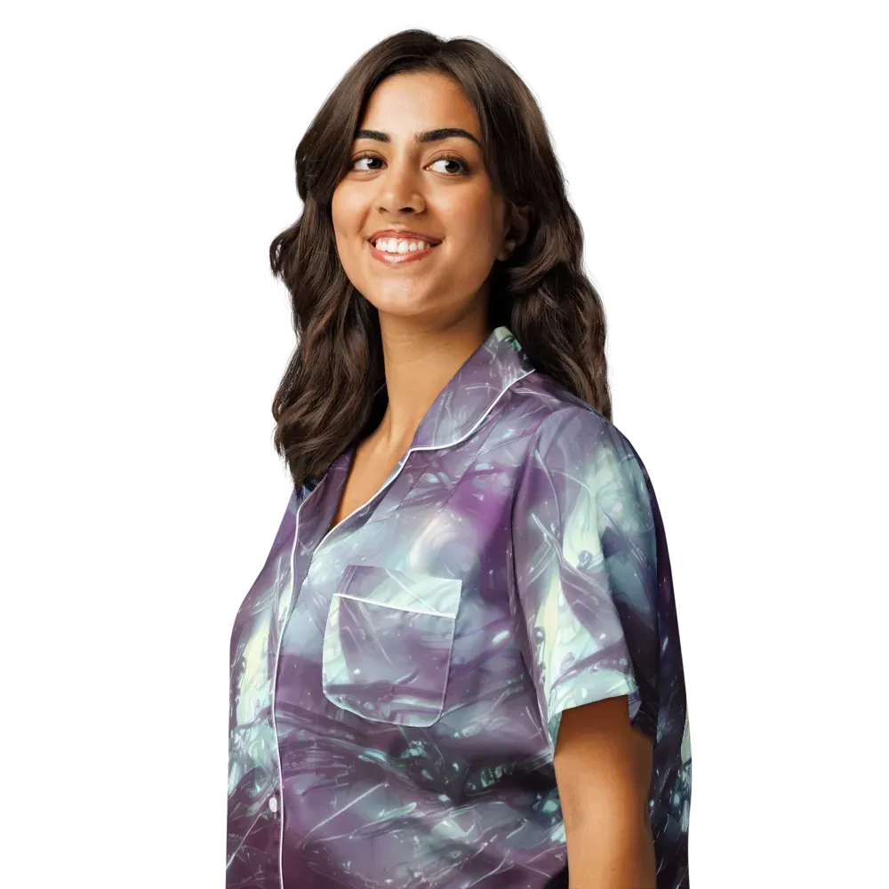 Nihei Shimmer on Women's Short Sleeve Pajama Top — Left Front