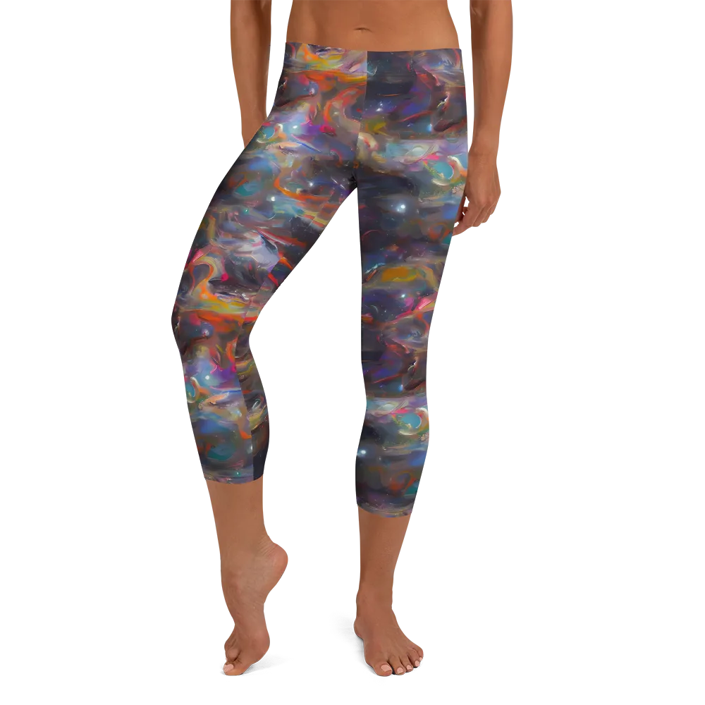 Chromatic Flux on Capri Leggings — Front
