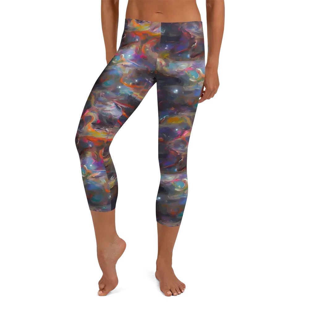 Chromatic Flux on Capri Leggings — Front