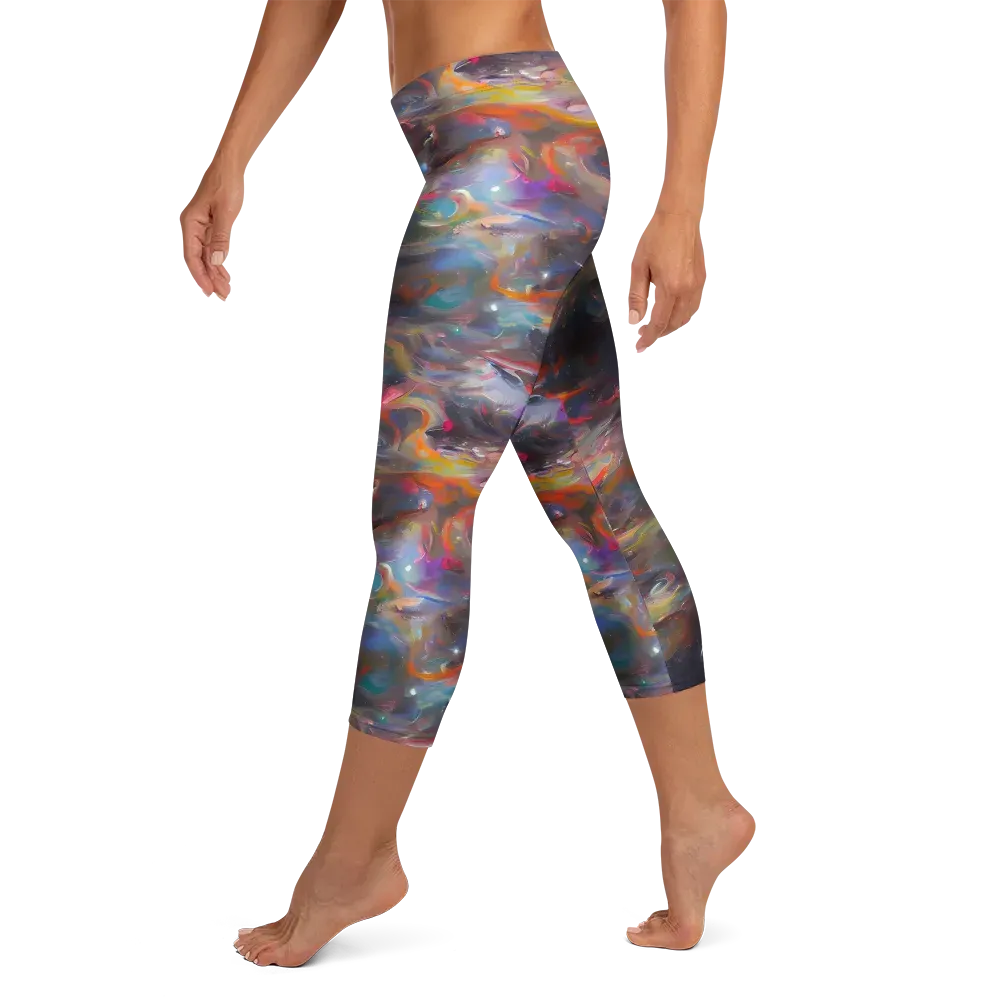 Chromatic Flux on Capri Leggings — Left