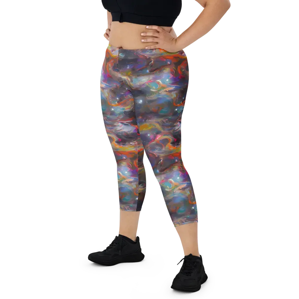 Chromatic Flux on Capri Leggings — Front