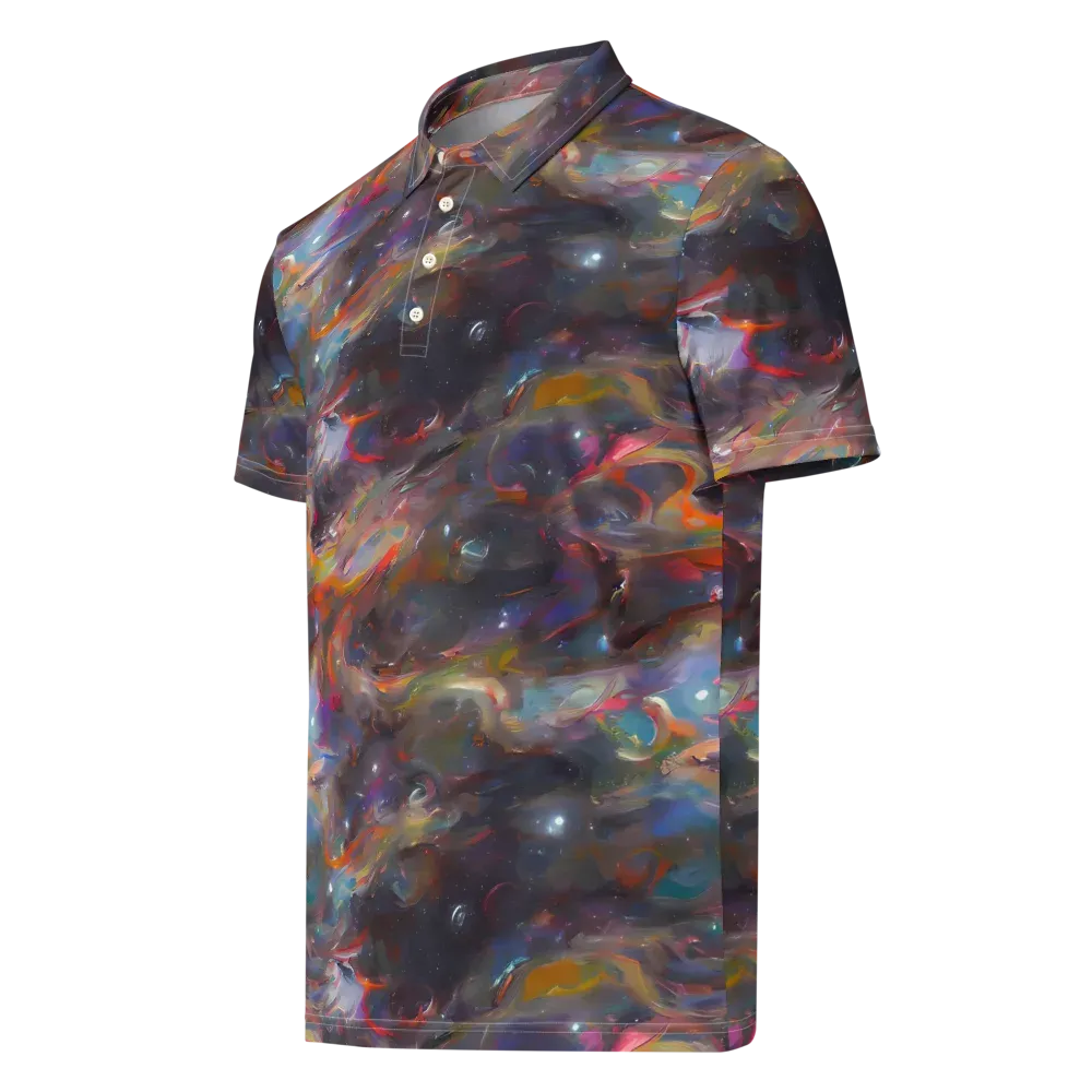 Chromatic Flux on Men's Slim Fit Polo Shirt — Left Front