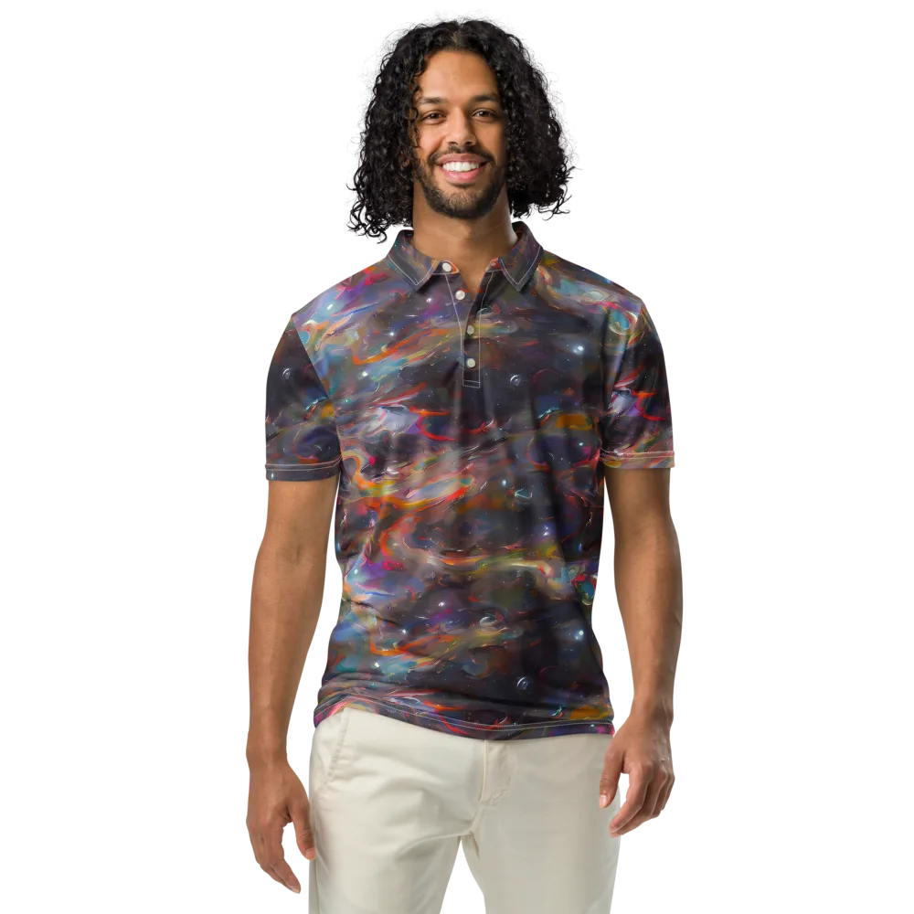 Chromatic Flux on Men's Slim Fit Polo Shirt — Front