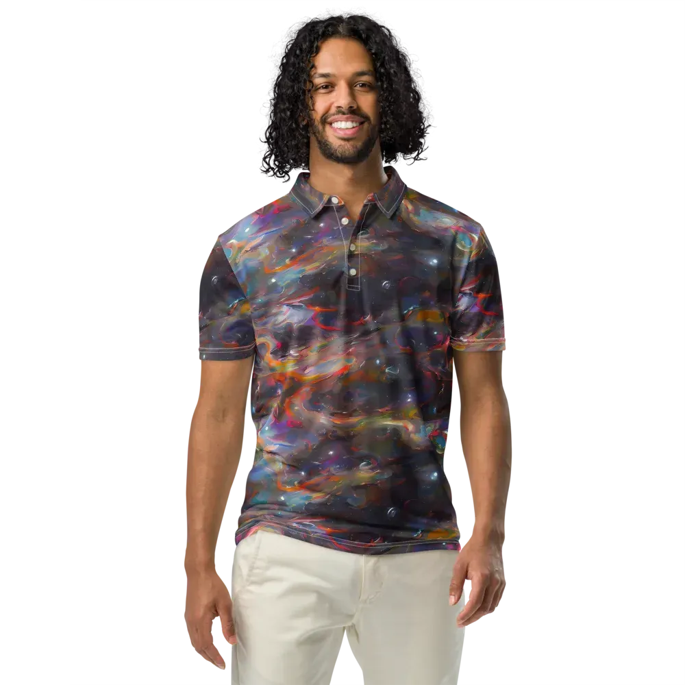 Chromatic Flux on Men's Slim Fit Polo Shirt — Front