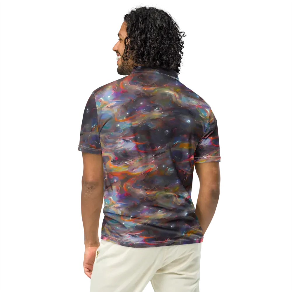 Chromatic Flux on Men's Slim Fit Polo Shirt — Back