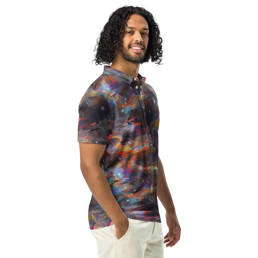 Chromatic Flux on Men's Slim Fit Polo Shirt — Right Front