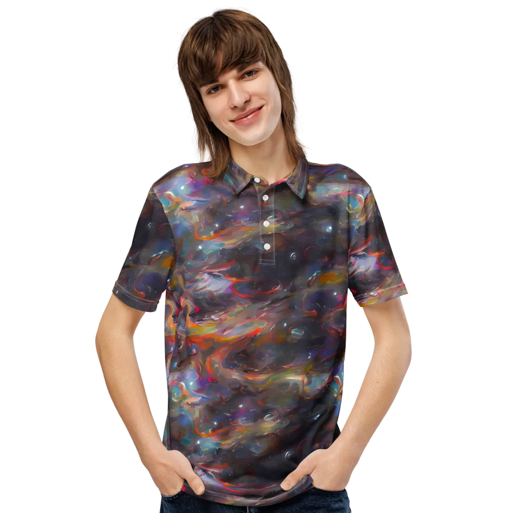Chromatic Flux on Men's Slim Fit Polo Shirt — Front
