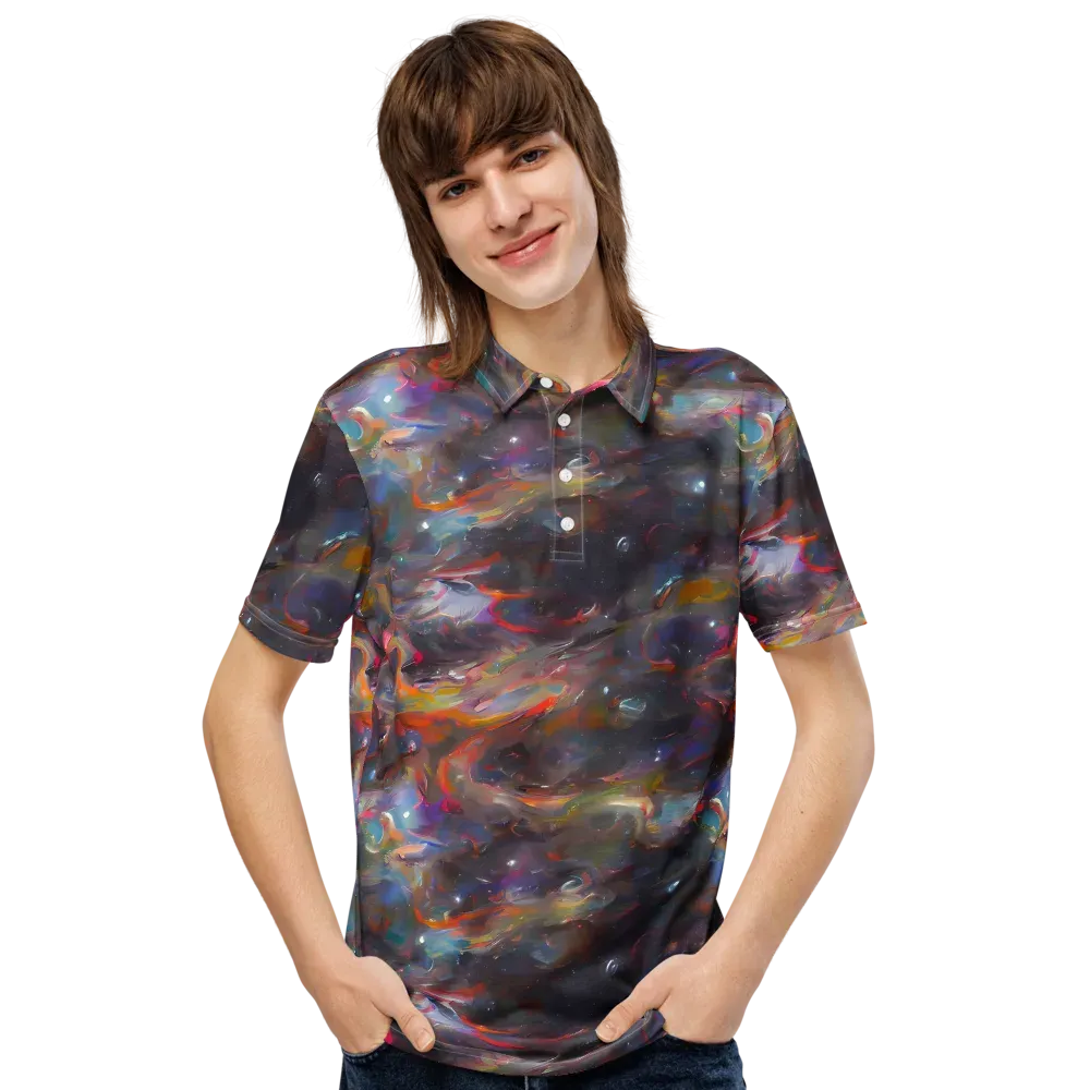Chromatic Flux on Men's Slim Fit Polo Shirt — Front
