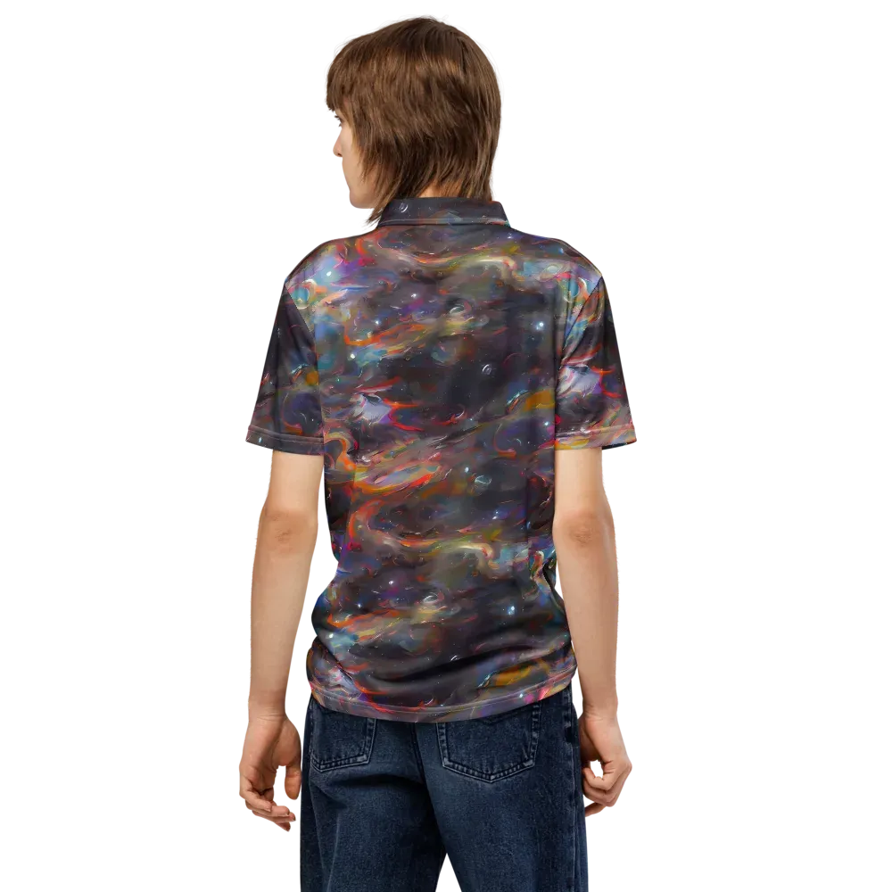 Chromatic Flux on Men's Slim Fit Polo Shirt — Back