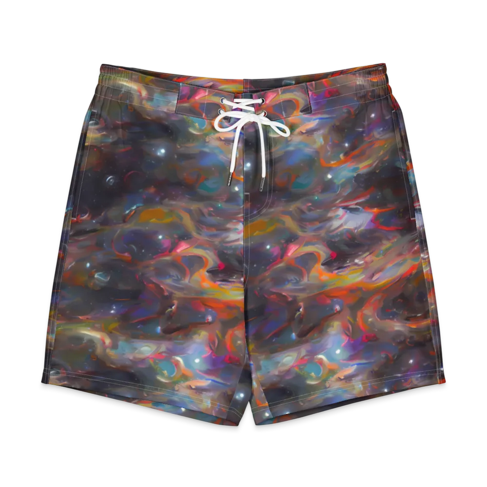 Chromatic Flux on Men's Board Shorts — Front