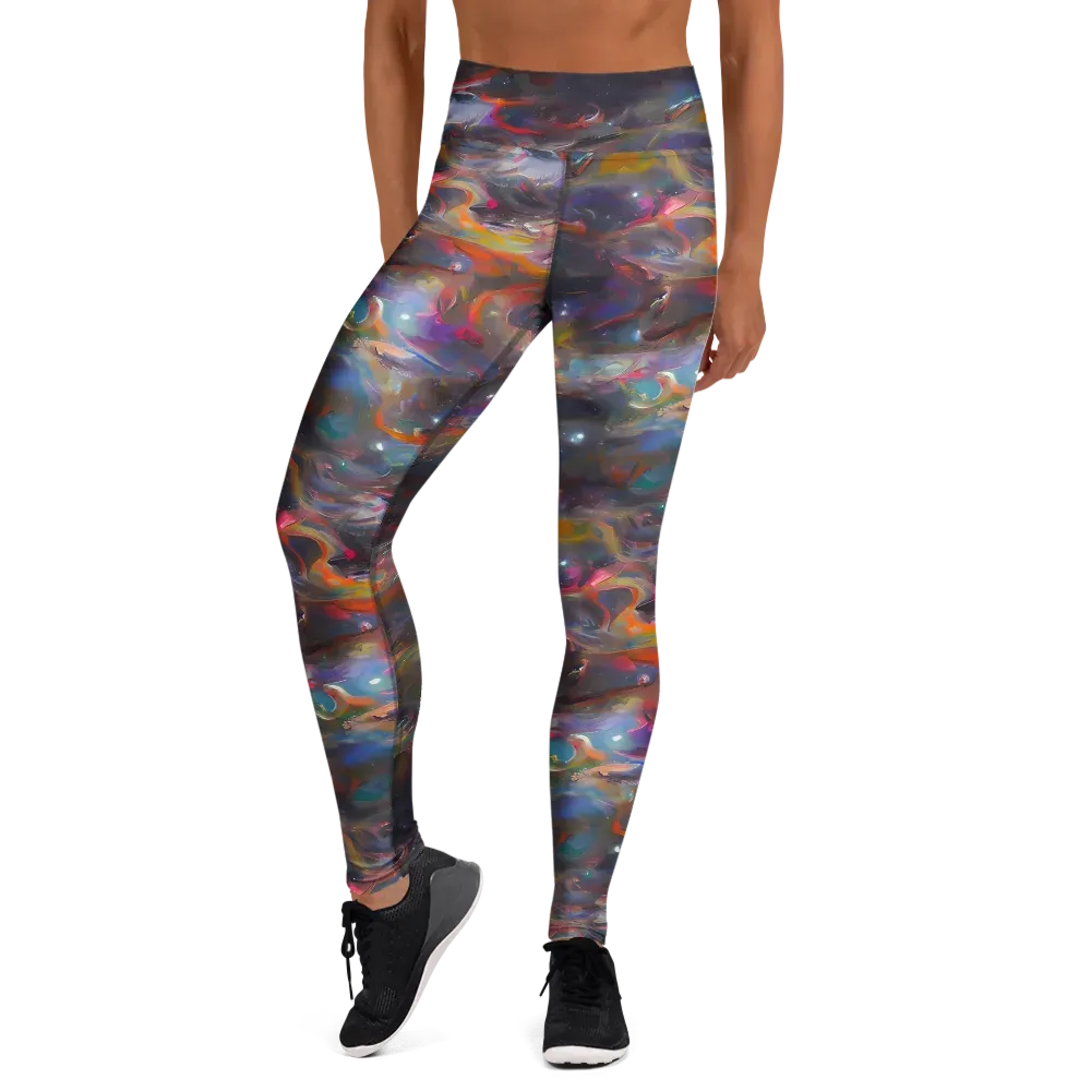 Chromatic Flux on Yoga Leggings — Front