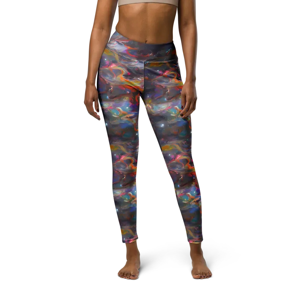 Chromatic Flux on Yoga Leggings — Front