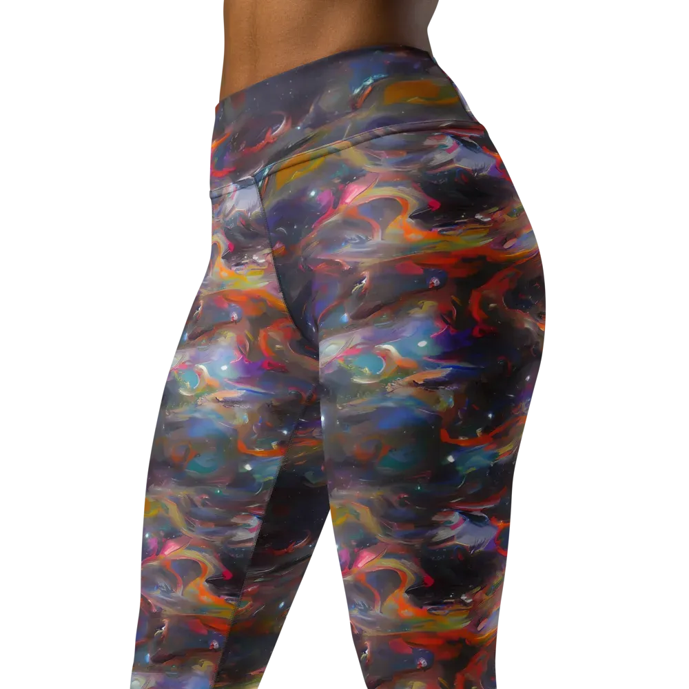 Chromatic Flux on Yoga Leggings — Left Front