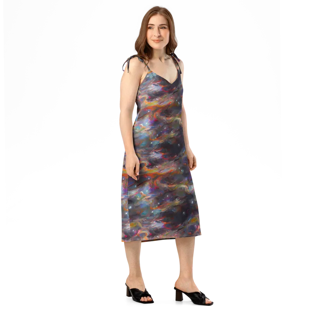 Chromatic Flux on Slip Dress — Right Front