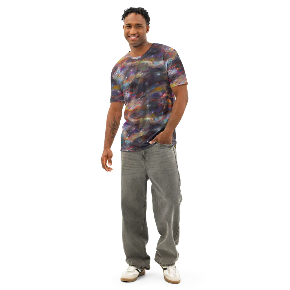Chromatic Flux on Men's Cotton Crew Neck T-Shirt — Front