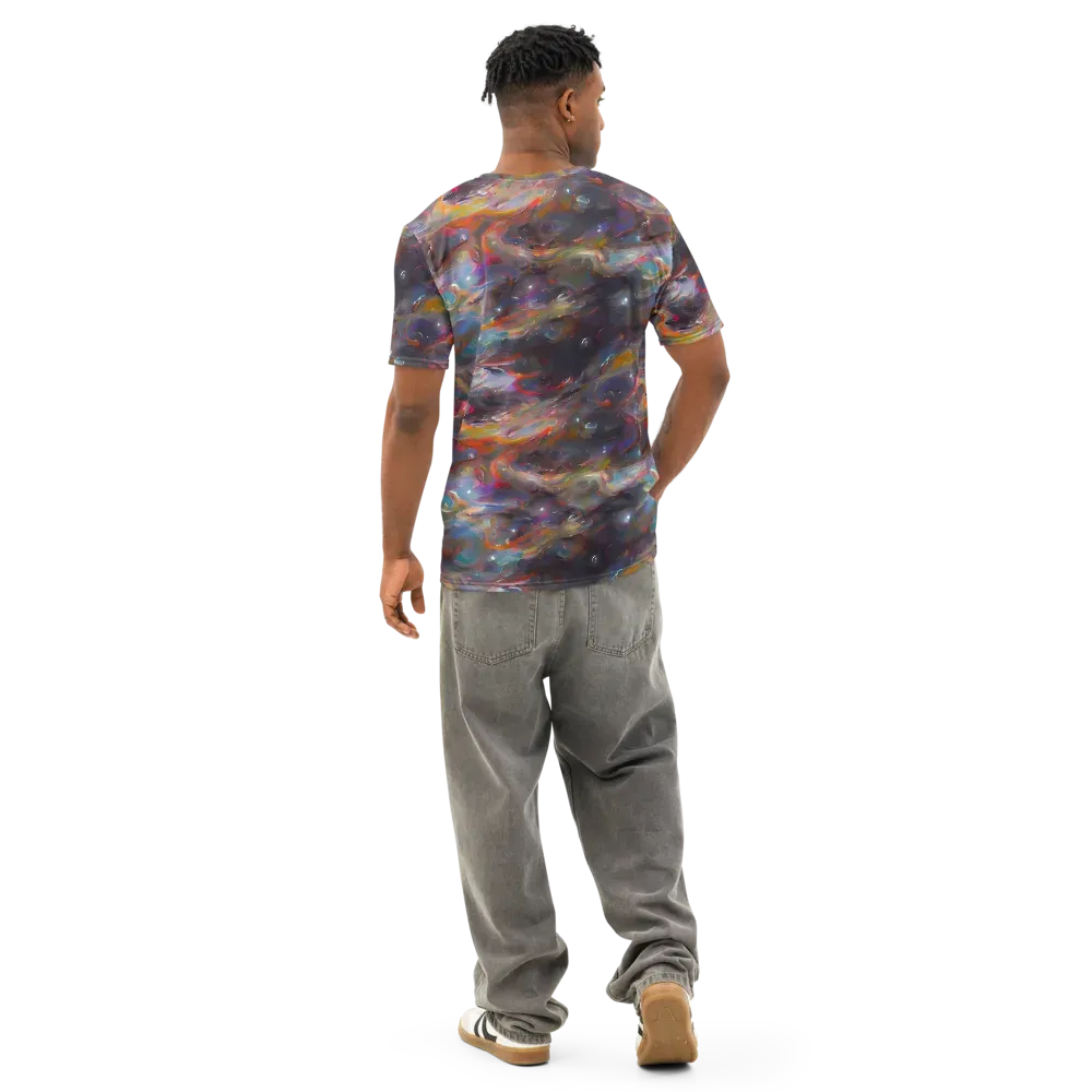 Chromatic Flux on Men's Cotton Crew Neck T-Shirt — Back