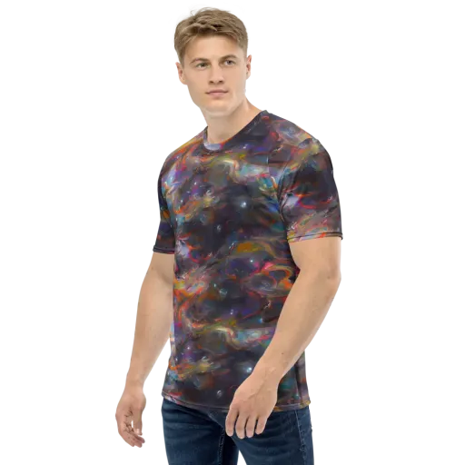 Chromatic Flux on a Men's Crew Neck T-Shirt