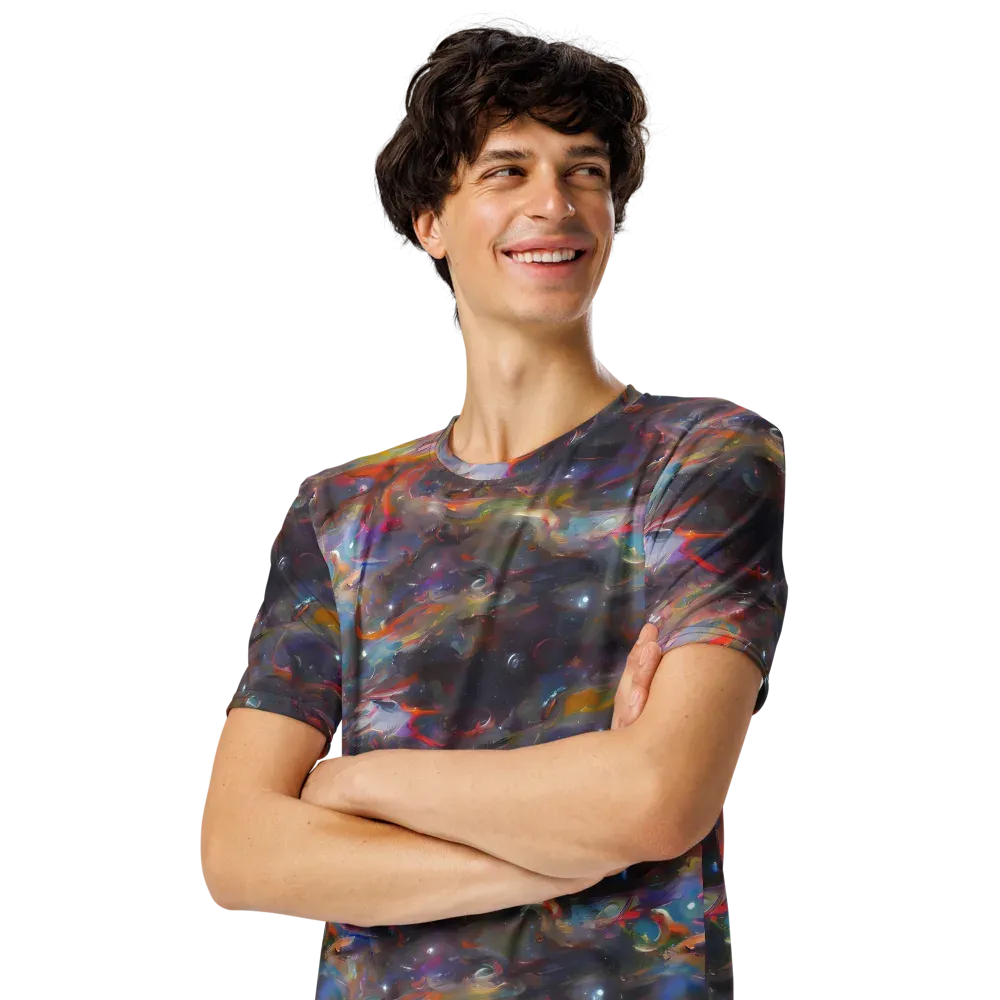 Chromatic Flux on Men's Crew Neck T-Shirt — Left Front