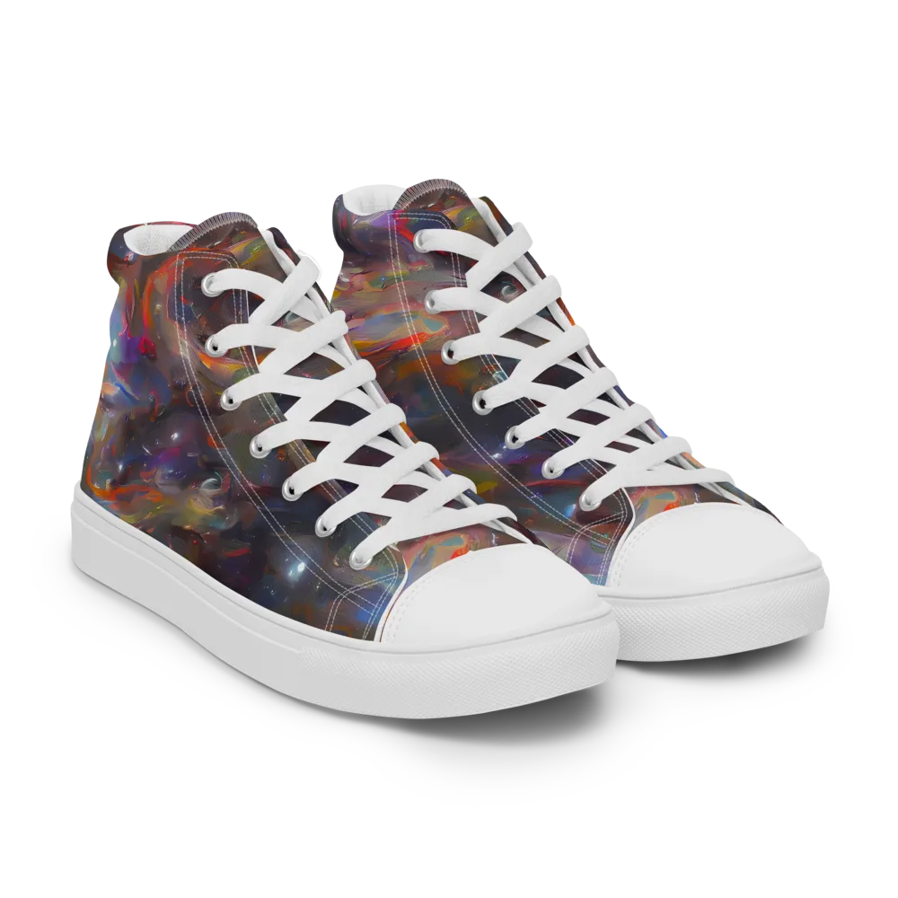 Chromatic Flux on Men's High Top Canvas Shoes — Right Front