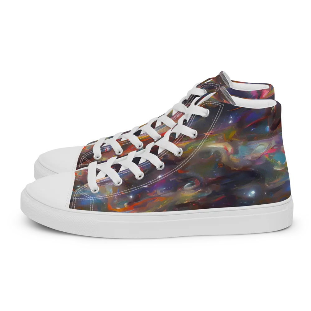 Chromatic Flux on Men's High Top Canvas Shoes — Left