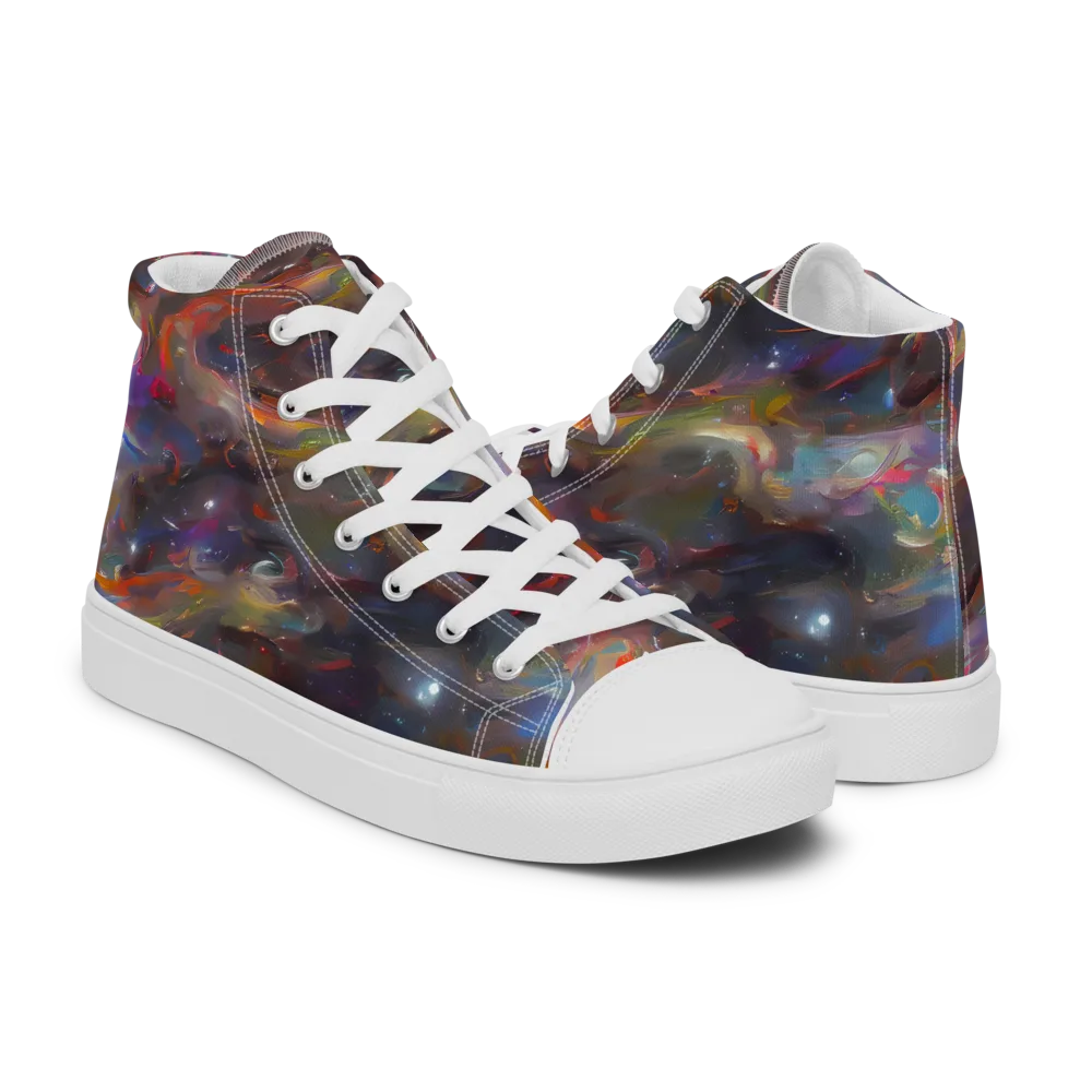 Chromatic Flux on Men's High Top Canvas Shoes — Right