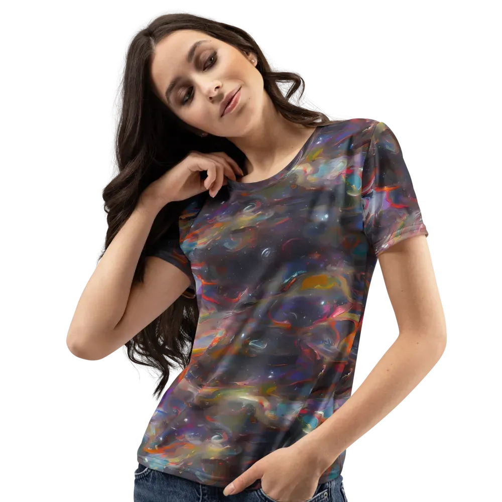Chromatic Flux on Women's Crew Neck T-Shirt — Left Front