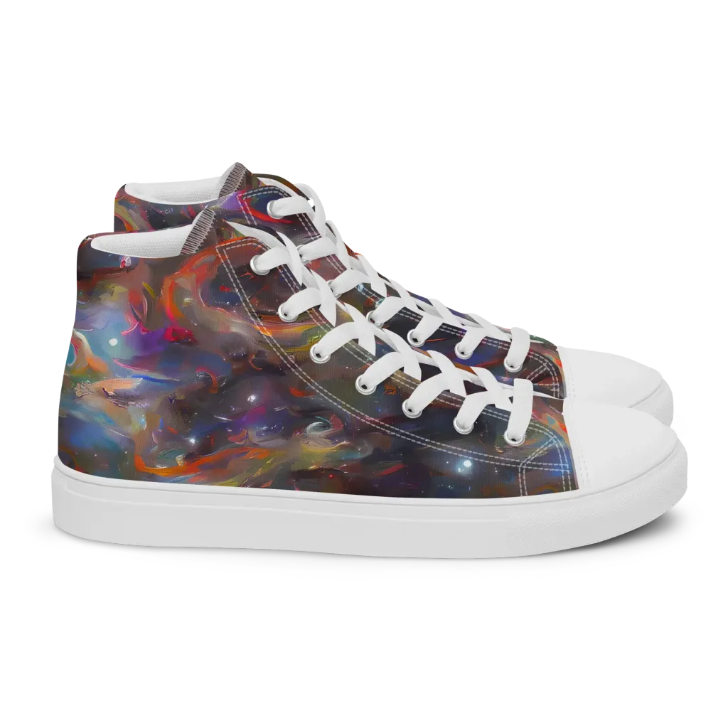 Chromatic Flux on Women's High Top Canvas Shoes — Right