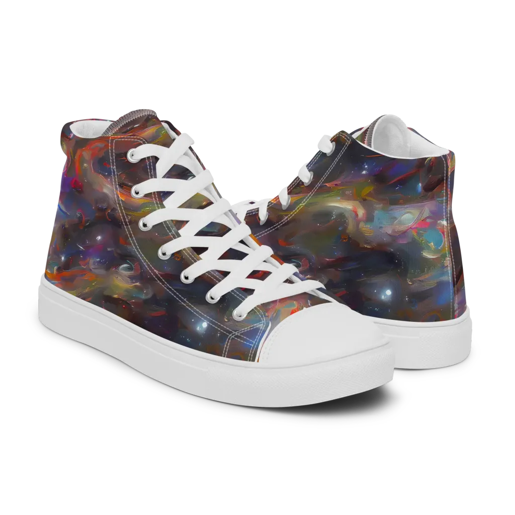 Chromatic Flux on Women's High Top Canvas Shoes — Right