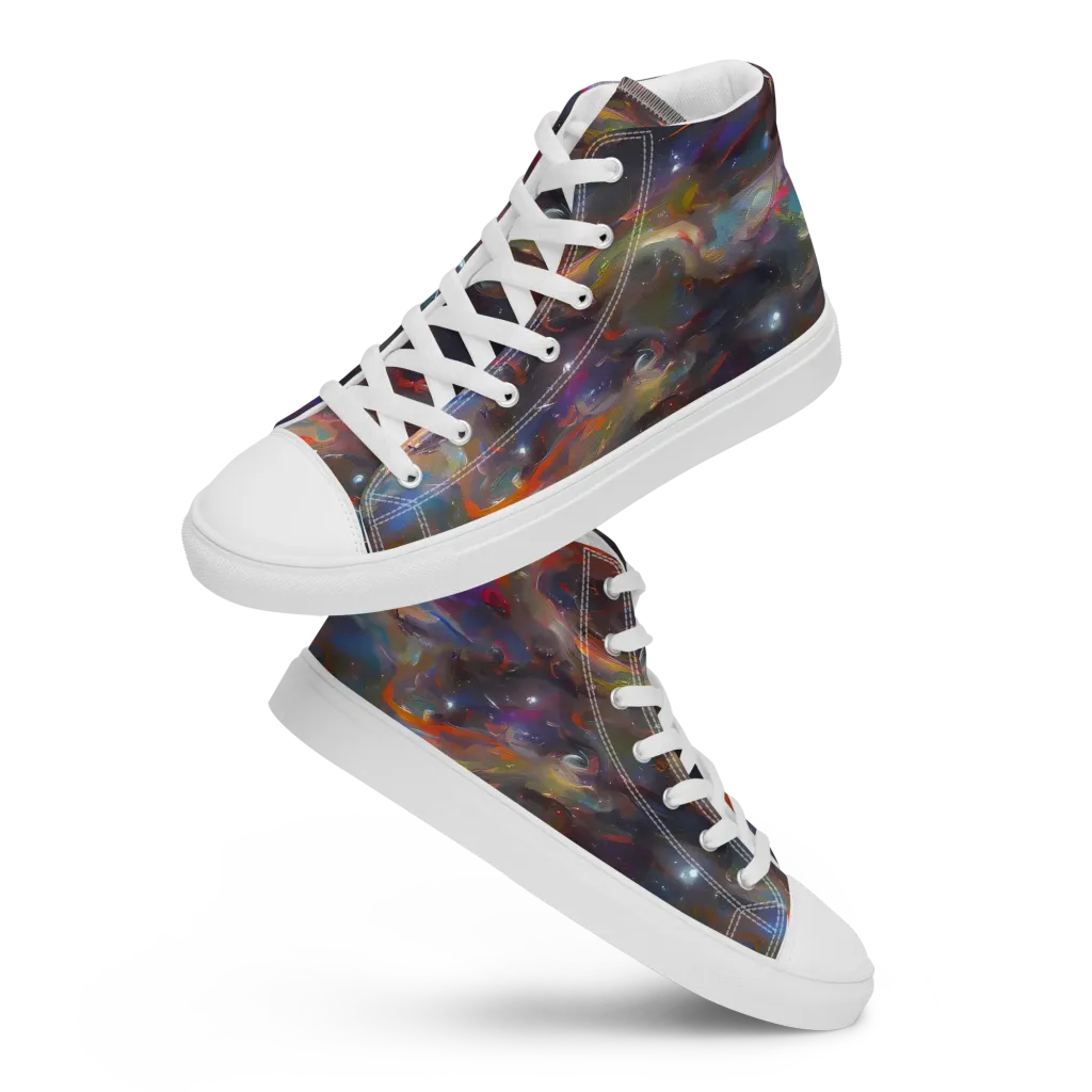 Chromatic Flux on Women's High Top Canvas Shoes — Front
