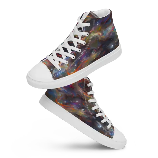 Chromatic Flux on a Women's High Top Canvas Shoes