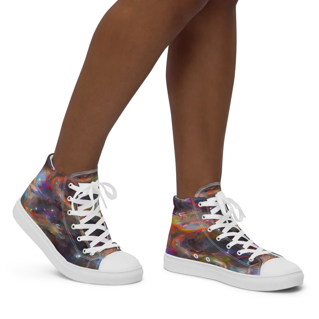 Chromatic Flux on Women's High Top Canvas Shoes — Right