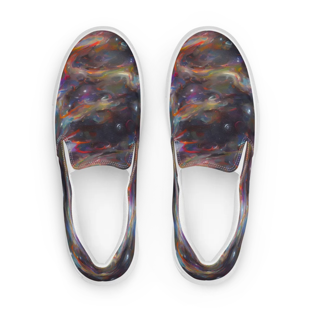 Chromatic Flux on Men's Slip-On Canvas Shoes — Front