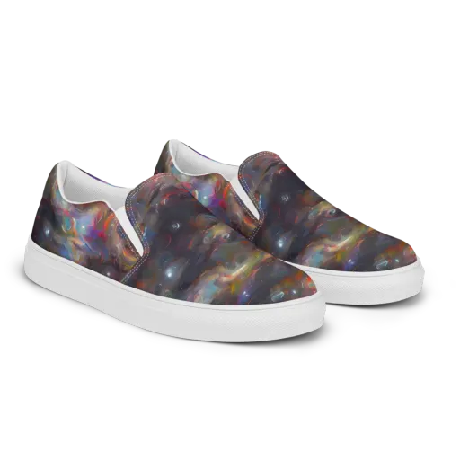 Chromatic Flux on a Men's Slip-On Canvas Shoes