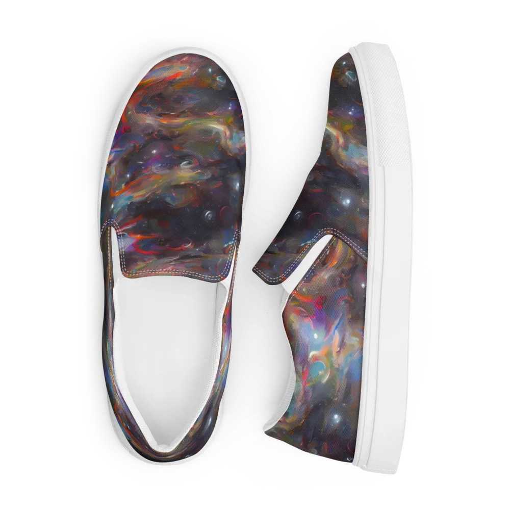 Chromatic Flux on Men's Slip-On Canvas Shoes — Front