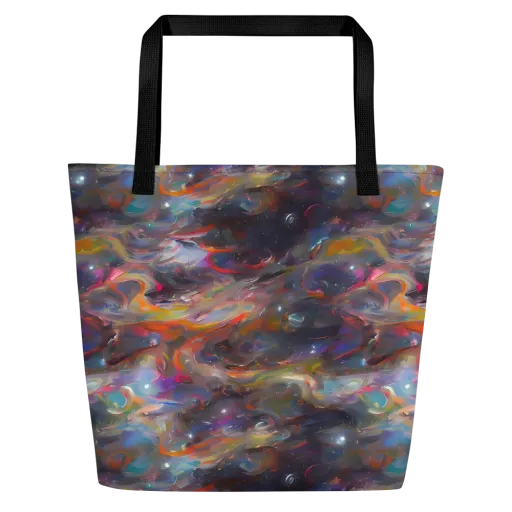 Chromatic Flux on a Large Tote Bag W/ Pocket