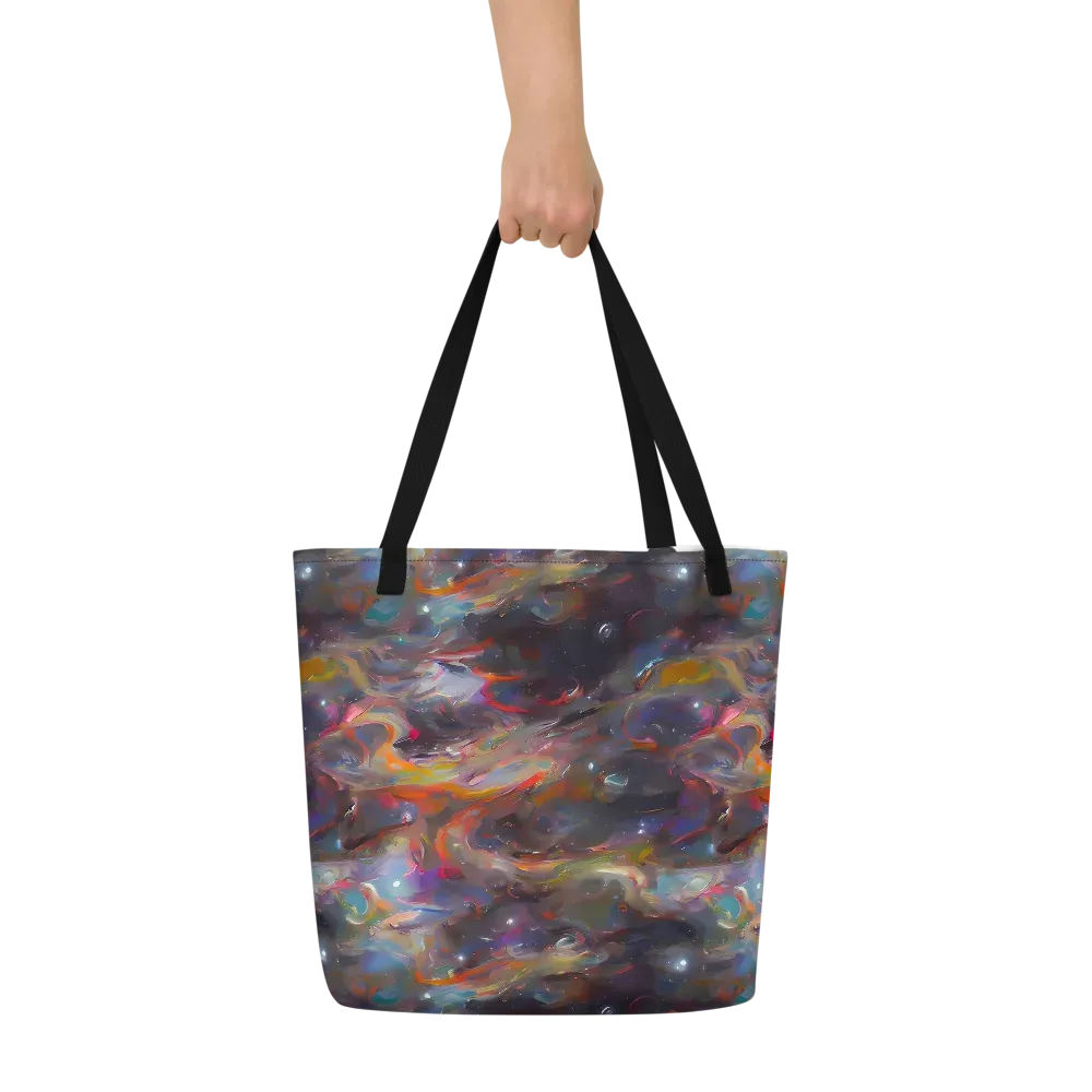 Chromatic Flux on Large Tote Bag W/ Pocket — Front