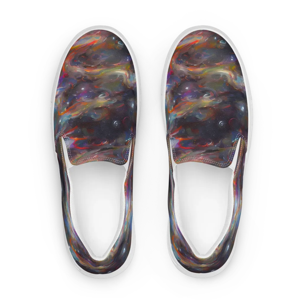 Chromatic Flux on Women's Slip-On Canvas Shoes — Front