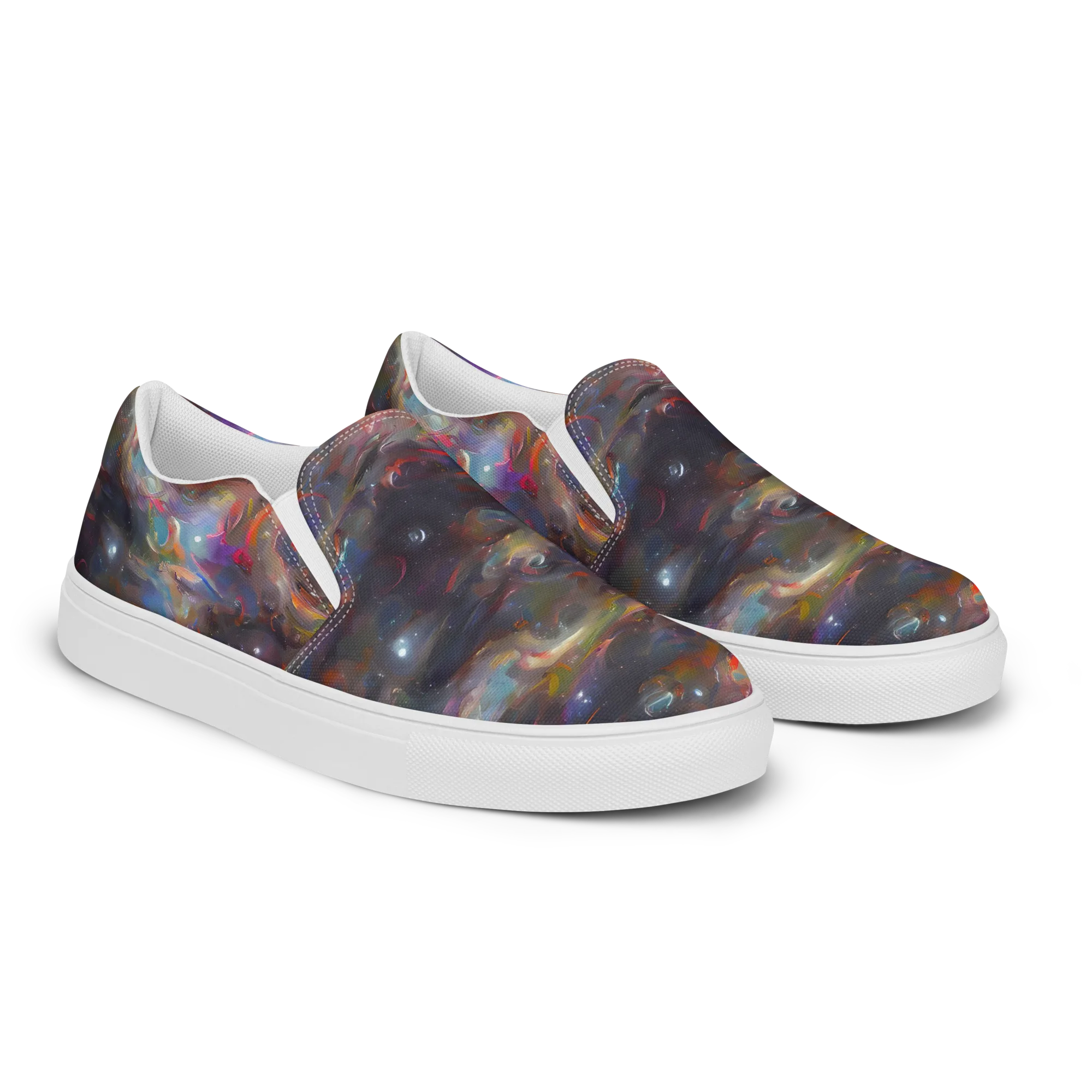 Chromatic Flux on Women's Slip-On Canvas Shoes — Right Front
