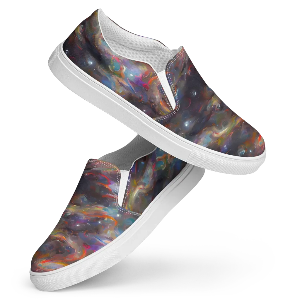 Chromatic Flux on Women's Slip-On Canvas Shoes — Front