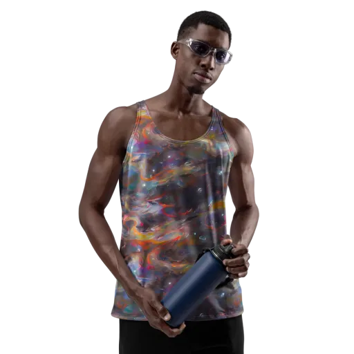 Chromatic Flux on a Men's Tank Top