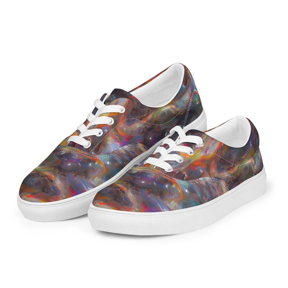 Chromatic Flux on Men's Lace-Up Canvas Shoes — Left Front