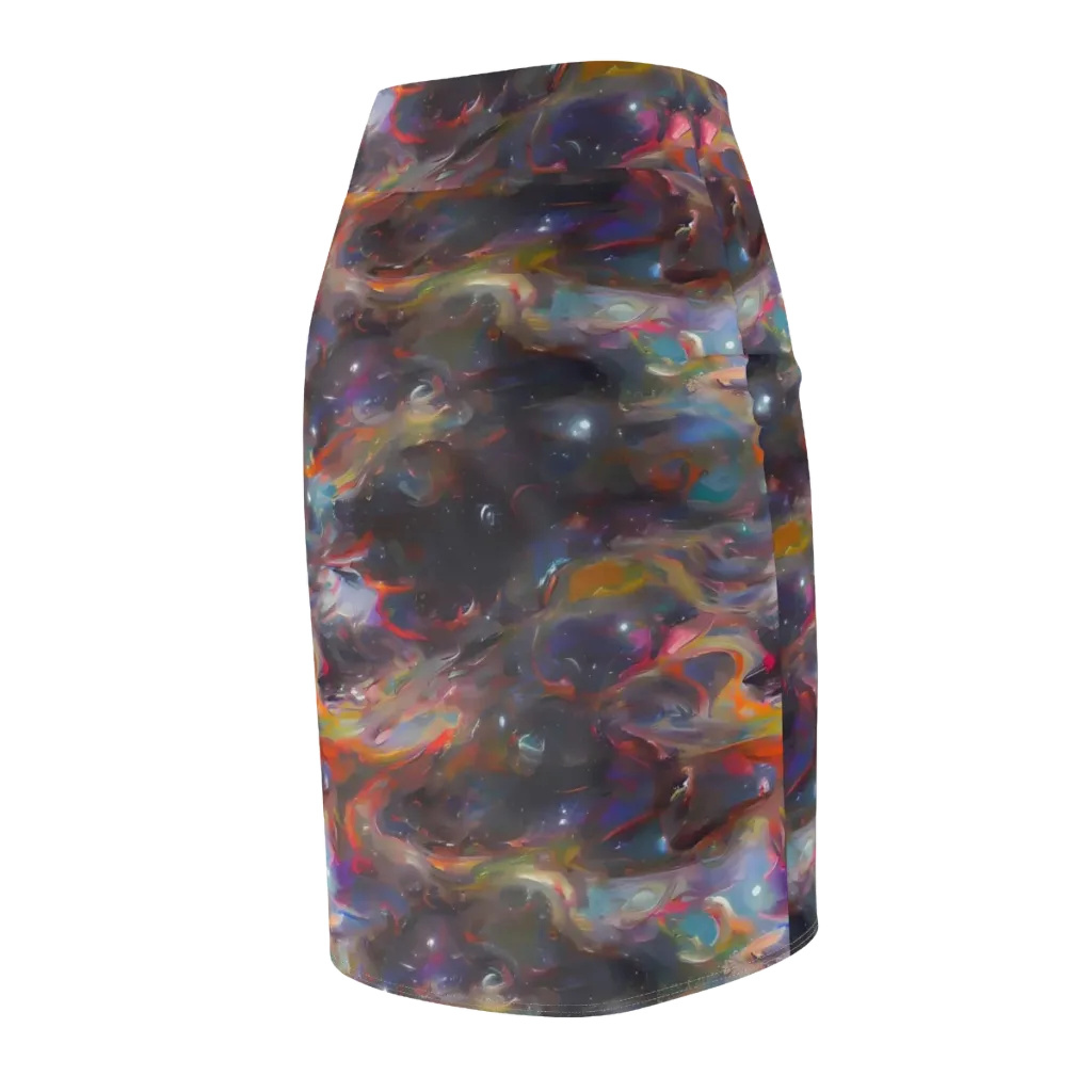 Chromatic Flux on Pencil Skirt — Back Side