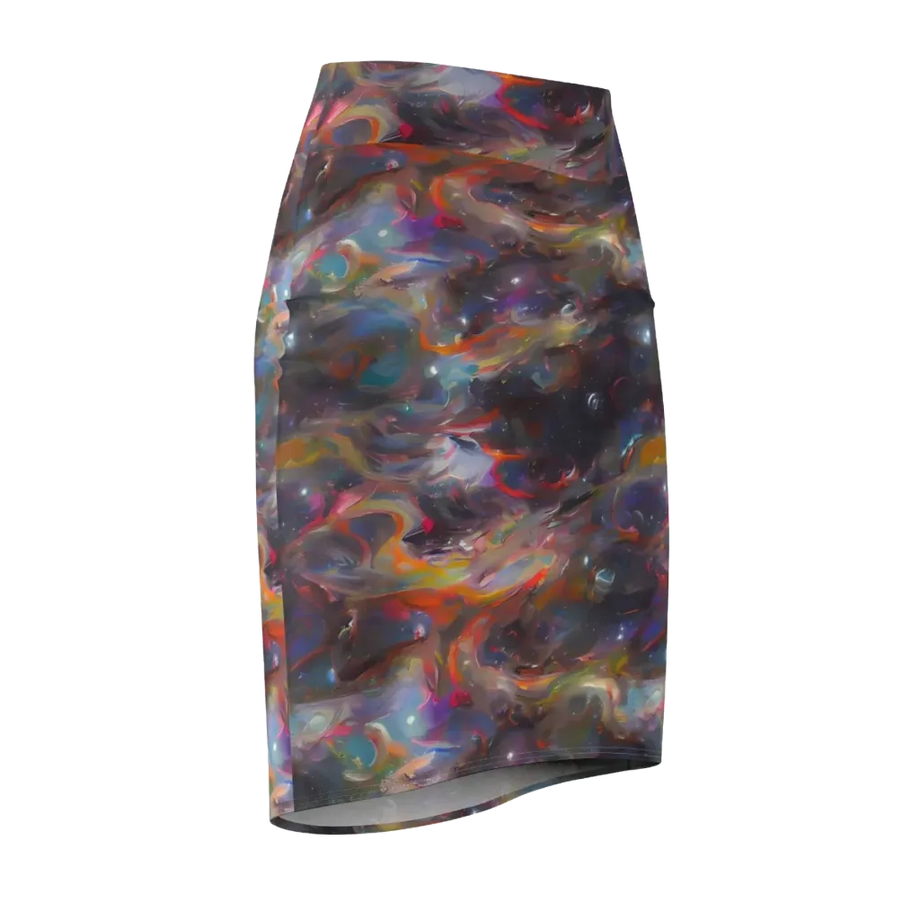 Chromatic Flux on Pencil Skirt — Front Side