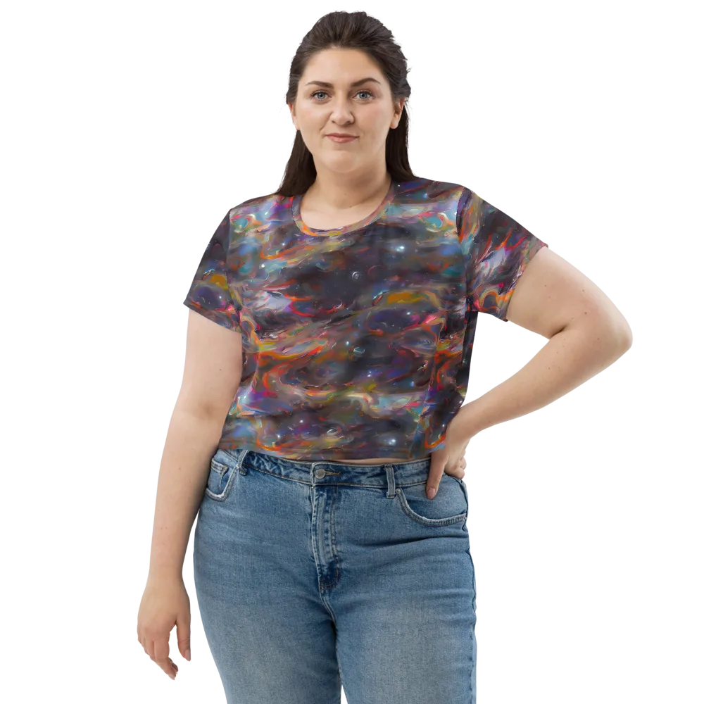 Chromatic Flux on Crop Tee — Front