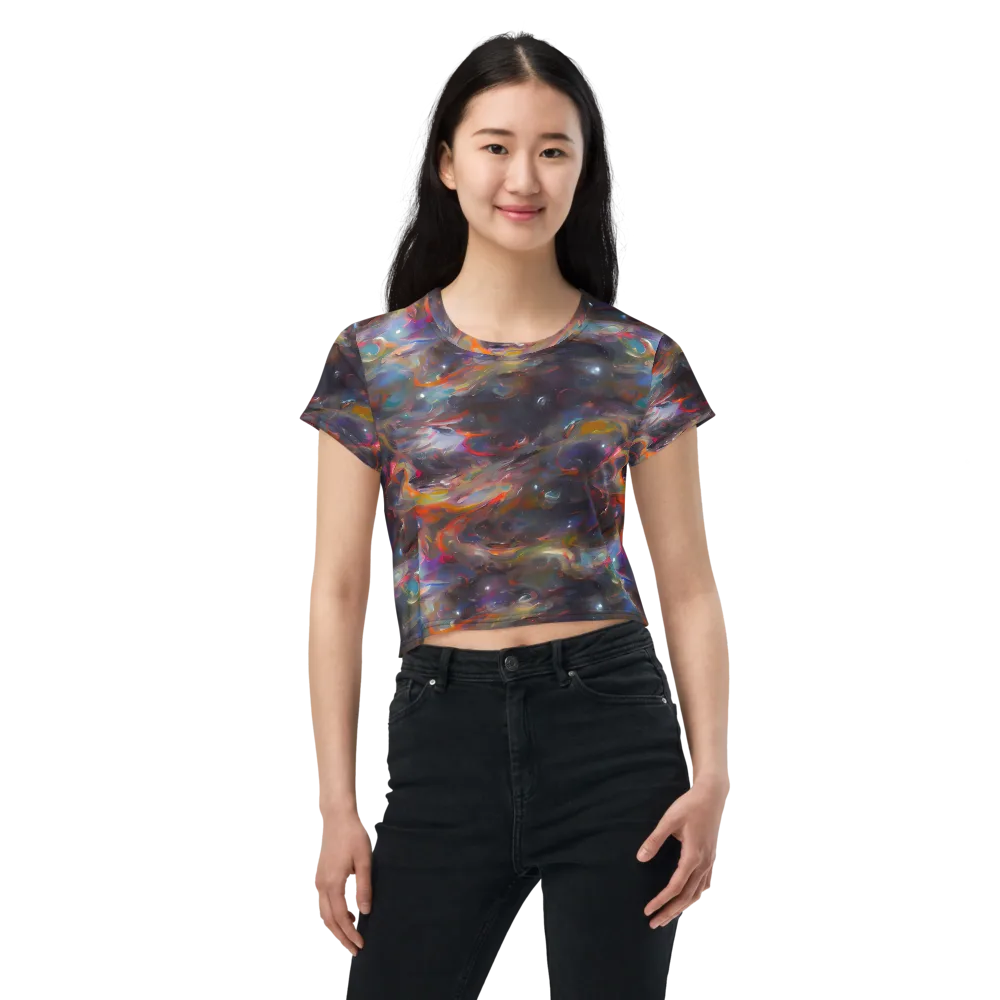 Chromatic Flux on Crop Tee — Front