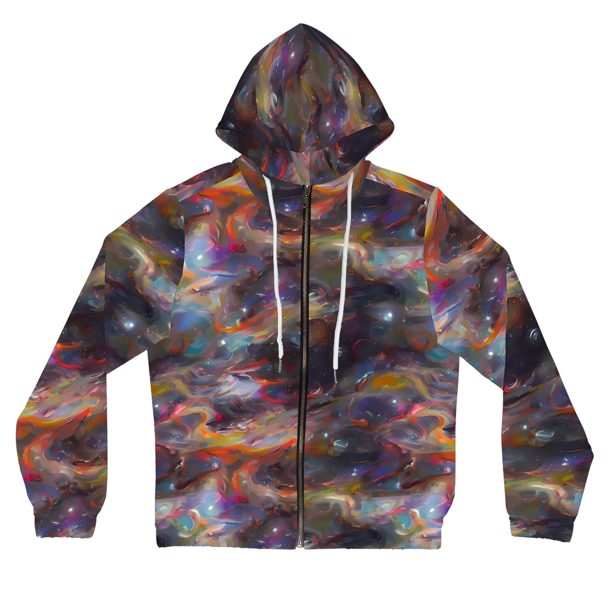Chromatic Flux on Women's Full-Zip Hoodie — Front